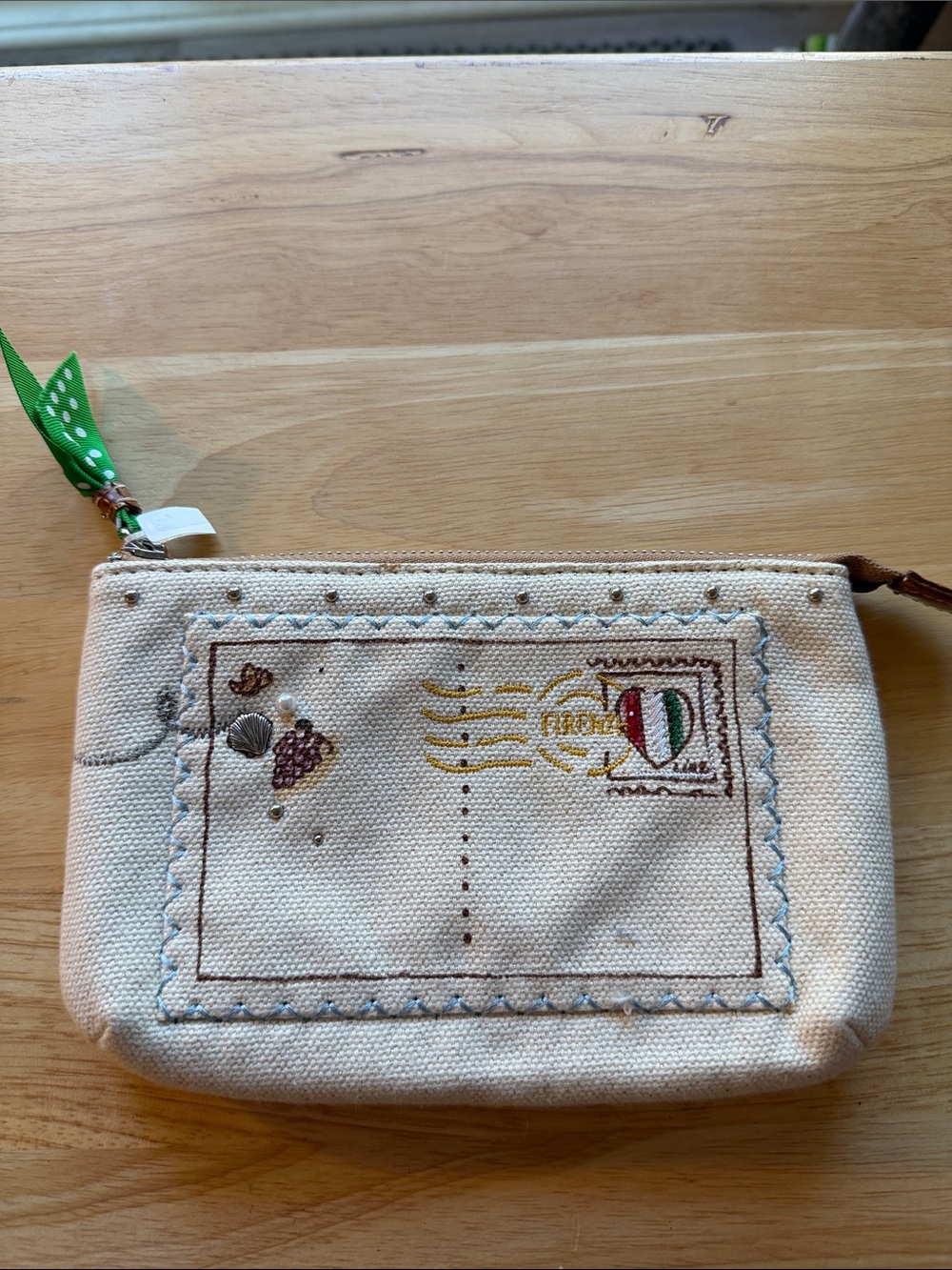 Brighton Embroidered Postcard Canvas Pouch